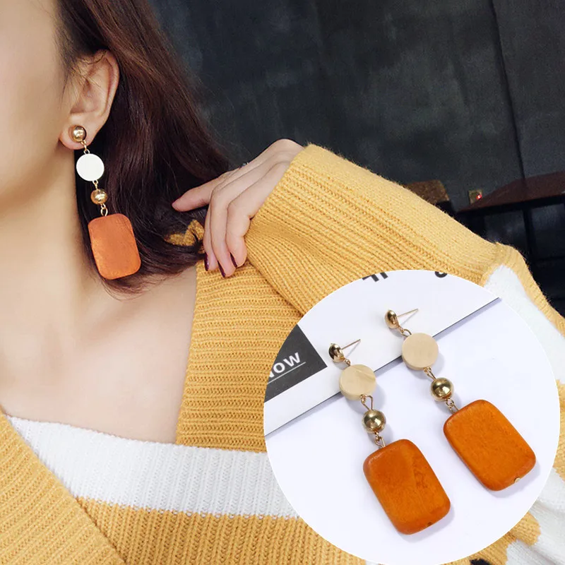 New Brincos Long Earrings Green Round Wood Earring Square Dangleearrings For Women Wedding Party Fashion Earrings jewelry
New Brincos Long Earrings Green Round Wood Earring Square Dangleearrings For Women Wedding Party Fashion Earrings jewelry