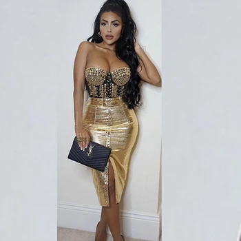 2018 New Arrival gold Balck Spaghetti Strap Beading Women Two 2 Pieces Fashion Dress Pockest Button Celebrity Vestidos Party
2018 New Arrival gold Balck Spaghetti Strap Beading Women Two 2 Pieces Fashion Dress Pockest Button Celebrity Vestidos Party