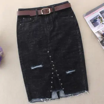 Pearl Detail Ripped Skirt Women Black package hip Denim pencil Skirts Fashion Spring Fall Girls Casual split jeans Skirt
Pearl Detail Ripped Skirt Women Black package hip Denim pencil Skirts Fashion Spring Fall Girls Casual split jeans Skirt
