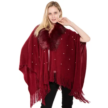 winter pearl knitted cardigan shawl women factory fur collar warmth open fur shawl cloak wholesale and retail
winter pearl knitted cardigan shawl women factory fur collar warmth open fur shawl cloak wholesale and retail