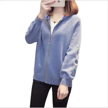 Embroidery Flower Knitted Short Cardigan Women 2019 Hooded Autumn Winter Women Sweater Cardigan Jacket Loose Knitwear Top CQ2495
Embroidery Flower Knitted Short Cardigan Women 2019 Hooded Autumn Winter Women Sweater Cardigan Jacket Loose Knitwear Top CQ2495