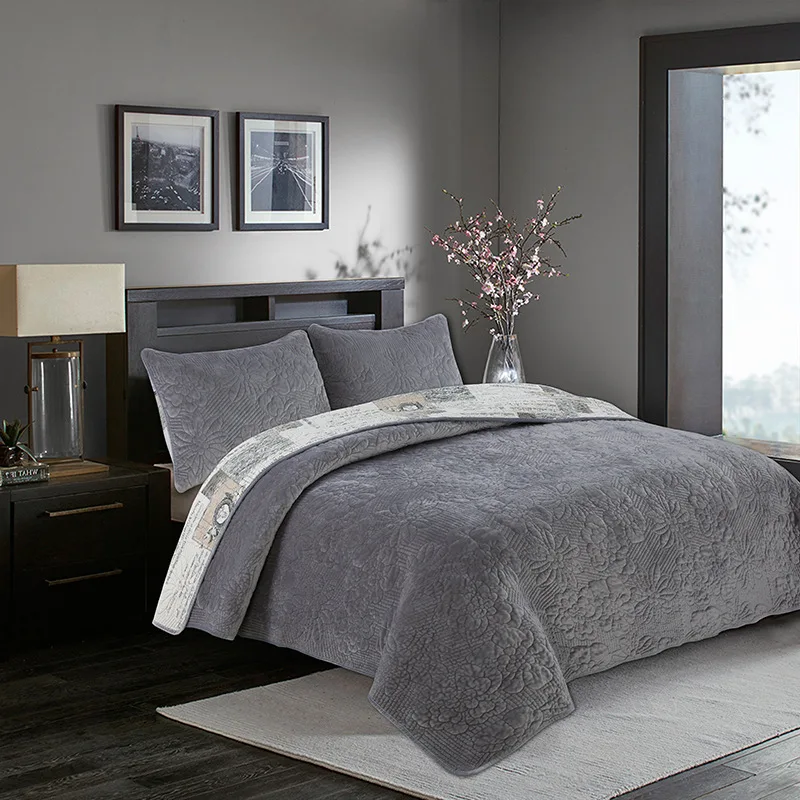 CHAUSUB Winter Velvet Cotton Bedspread Quilt Set 3PCS Embroidered Plush Quilts Quilted Bed Cover Pillowcase Queen Size Coverlet
CHAUSUB Winter Velvet Cotton Bedspread Quilt Set 3PCS Embroidered Plush Quilts Quilted Bed Cover Pillowcase Queen Size Coverlet