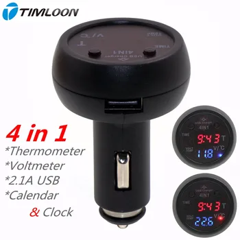 Newest 4in1 12V Car Calendar Datetime Clock Display,Digital Thermometer,Battery Monitor Voltmeter,2.1A Car Mounted Usb Charger
Newest 4in1 12V Car Calendar Datetime Clock Display,Digital Thermometer,Battery Monitor Voltmeter,2.1A Car Mounted Usb Charger
