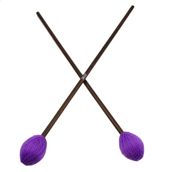

NEW 1 Pair Marimba Mallets Xylophone Glockensplel Mallet Percussion Sticks For Percussion Instruments-Soft Purple Yarn Head
