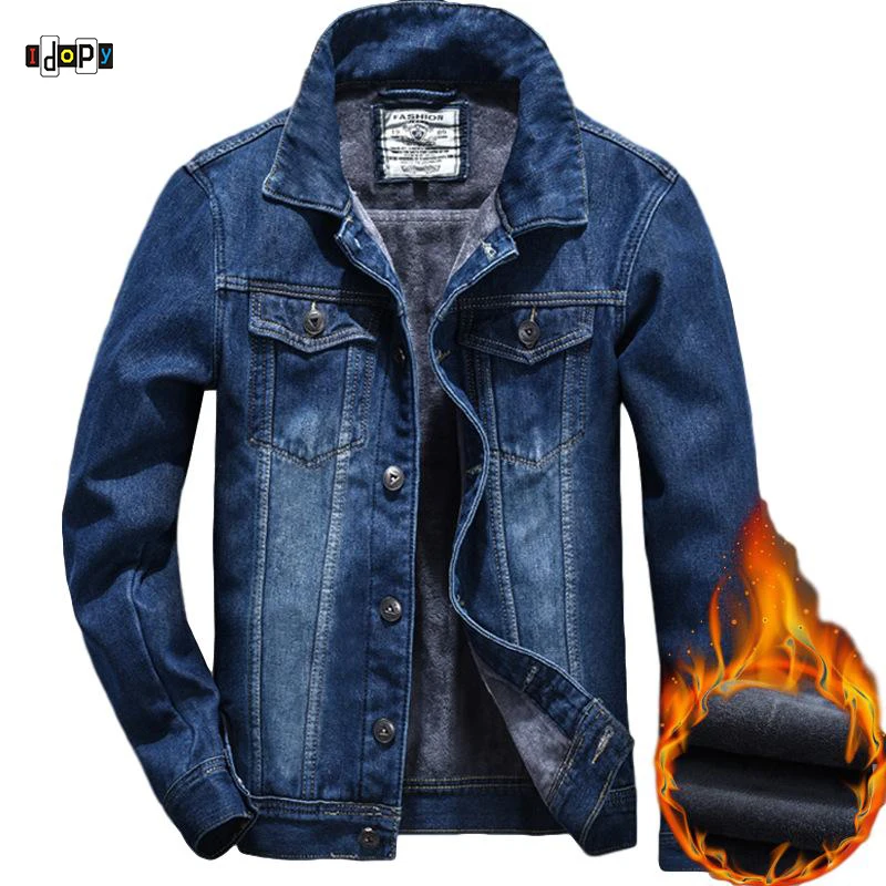 Idopy Winter Fleece Lined Jean Denim Trucker Jacket Warm Thicken Jeans Coat For Male Thermal Coat Outwear Blazer Plus Size 5XL
Idopy Winter Fleece Lined Jean Denim Trucker Jacket Warm Thicken Jeans Coat For Male Thermal Coat Outwear Blazer Plus Size 5XL