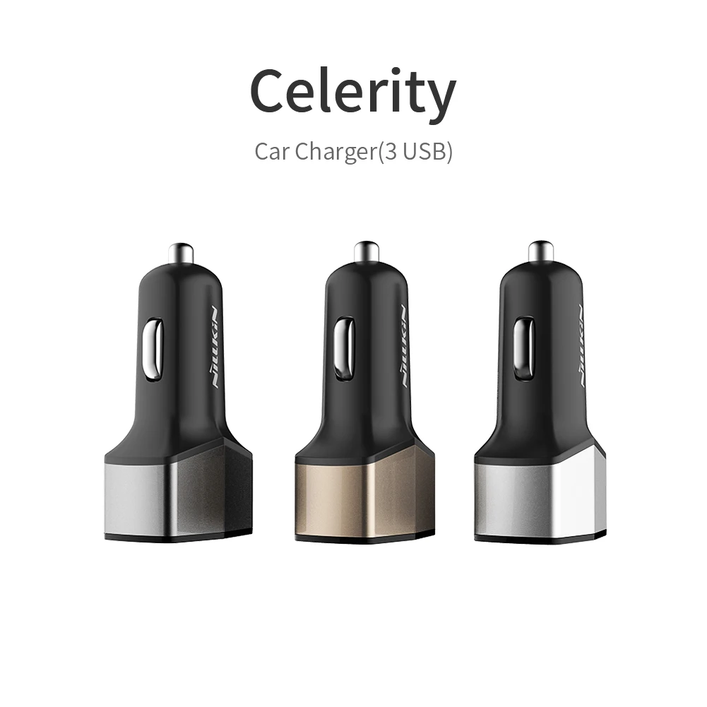 Nillkin 3 ports dual car charger 2 USB + Type-c car charger for Mi 6X Huawei P20 Portable car cigarette lighter port charger
Nillkin 3 ports dual car charger 2 USB + Type-c car charger for Mi 6X Huawei P20 Portable car cigarette lighter port charger