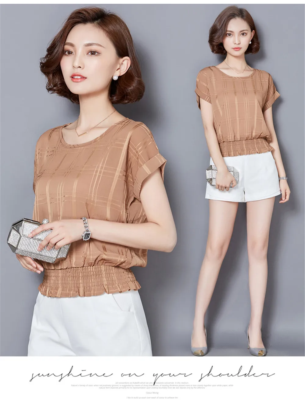 White High Waist All Match Blouse shirt For Women 2018 Summer Short Batwing Sleeve Loose Women Blouse Top Linen O-neck Blusas (4)