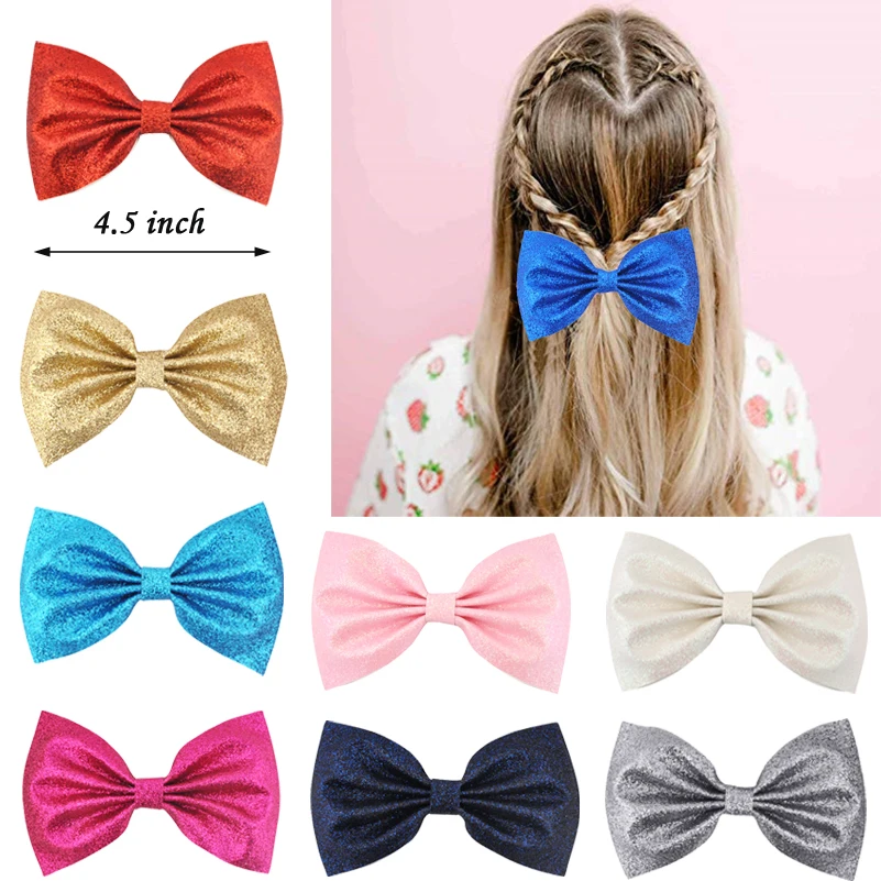 Fashion 4.5 Inch Glitter Leather Hair Bows with Clips Children Hairpins Princess Women Bowknot Hairclips Hair Accessory Headwear
Fashion 4.5 Inch Glitter Leather Hair Bows with Clips Children Hairpins Princess Women Bowknot Hairclips Hair Accessory Headwear