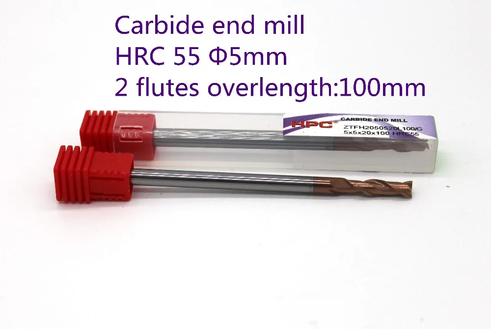 Фреза 5*5*100 с 2 флейтами плоская Концевая фреза HRC55 карбидная CNC фрезерный станок
