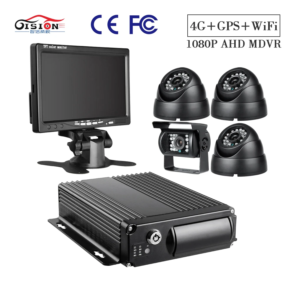 CCTV Security System Remote 4G GPS Wifi SD Card 4CH Vehicle Mobile Dvr Kit and 4Pcs 1080P HD Camera With 7Inch Car Monitor
CCTV Security System Remote 4G GPS Wifi SD Card 4CH Vehicle Mobile Dvr Kit and 4Pcs 1080P HD Camera With 7Inch Car Monitor