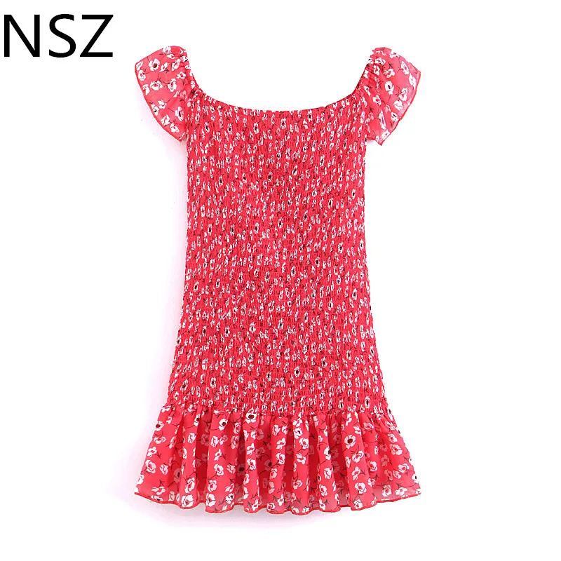 NSZ Women Floral Print Summer Mini Dress Off Shoulder Short Dress Ruffles Hem Elastic Bodycon Sheath Dresses
NSZ Women Floral Print Summer Mini Dress Off Shoulder Short Dress Ruffles Hem Elastic Bodycon Sheath Dresses