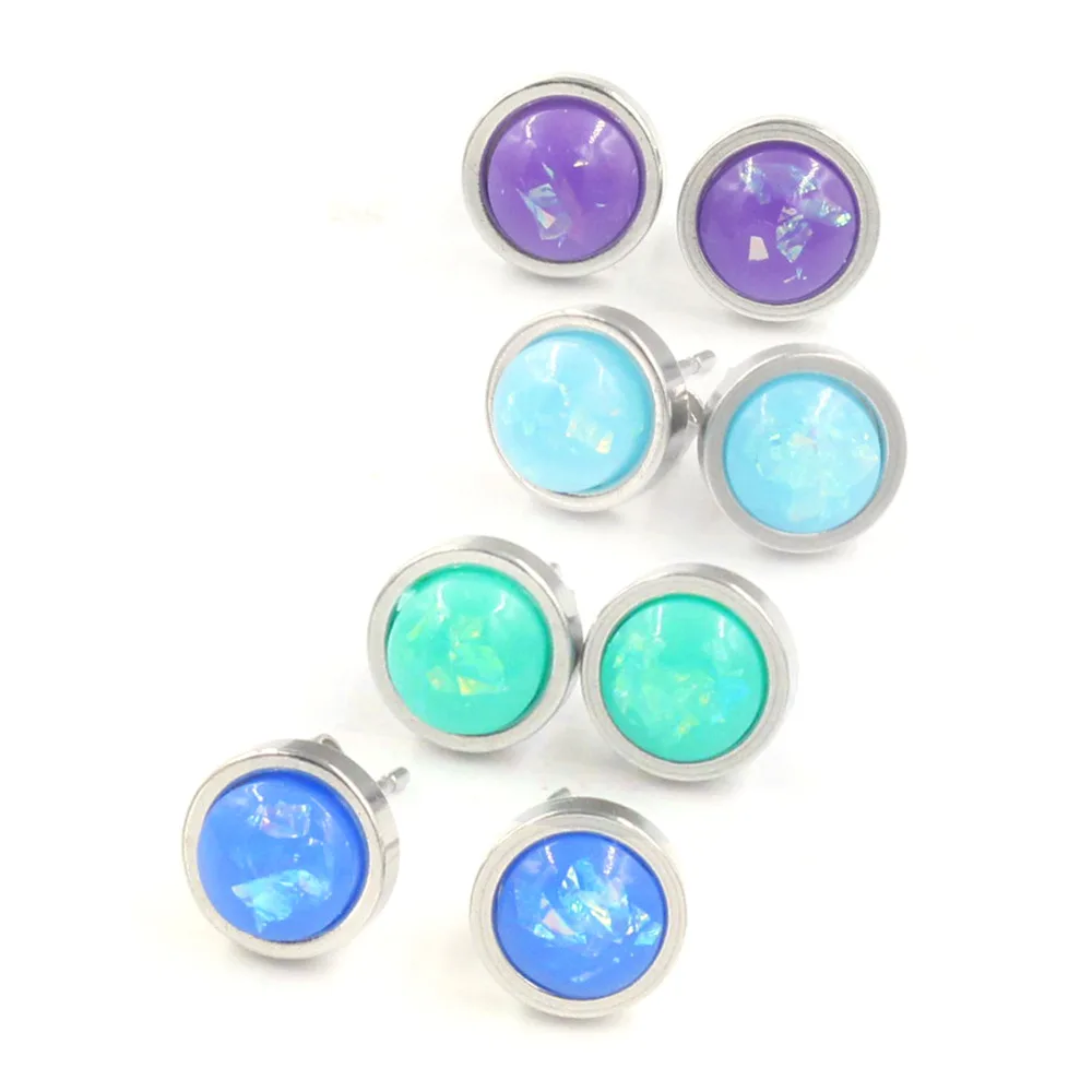 8Seasons Stainless Steel Opal Ear Post Stud Earrings Silver Tone Round Foil 8mm( 3/8") Dia., Post/ Wire Size: (20 gauge), 1Pair
8Seasons Stainless Steel Opal Ear Post Stud Earrings Silver Tone Round Foil 8mm( 3/8") Dia., Post/ Wire Size: (20 gauge), 1Pair