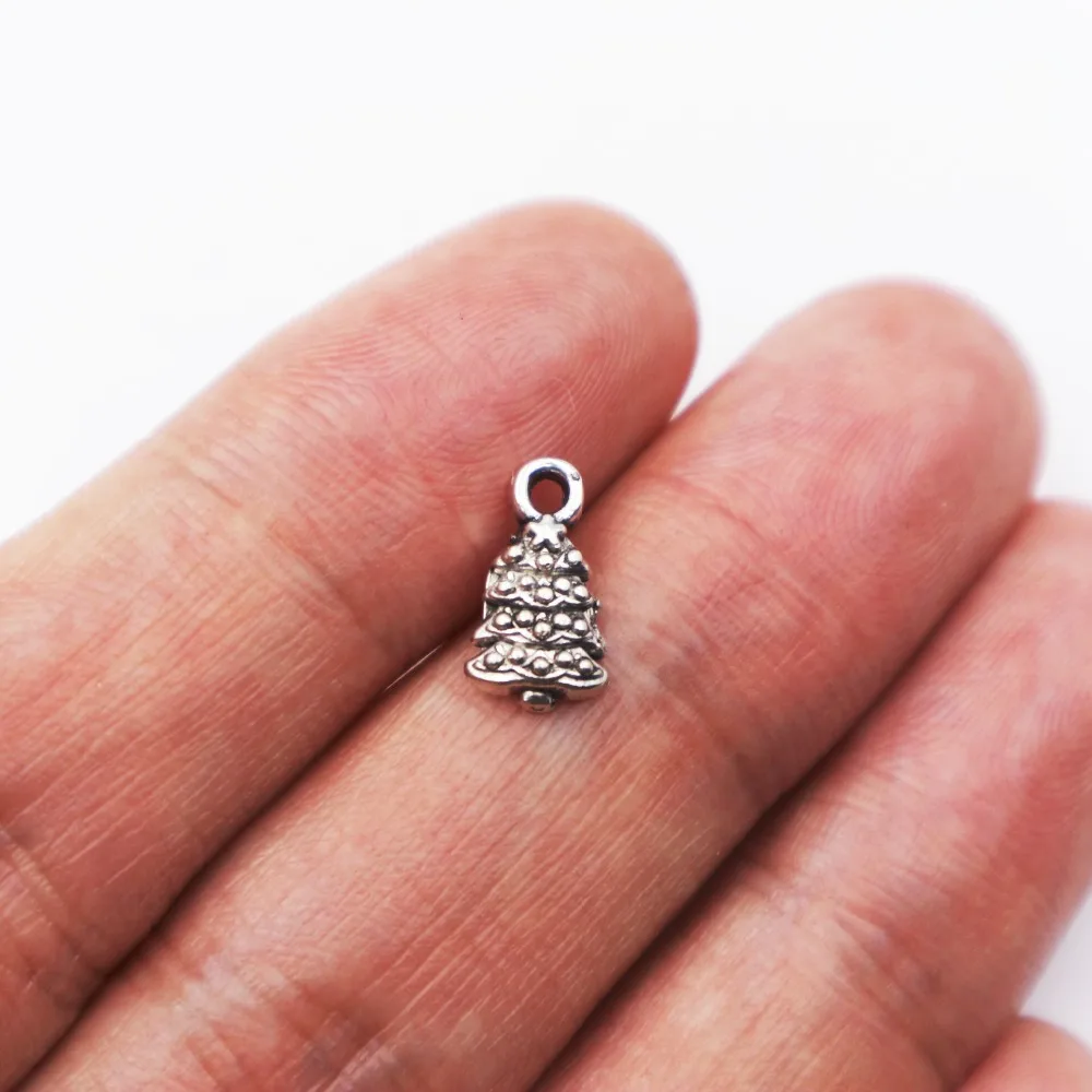 60pcs Tibetan Silver Plated Christmas Tree Charms for Jewelry Making Accessories DIY 12*7mm
60pcs Tibetan Silver Plated Christmas Tree Charms for Jewelry Making Accessories DIY 12*7mm