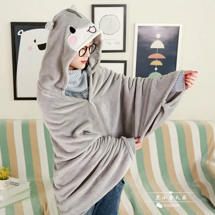 Lazy hamster Hoodie Cat Hooded Blanket Fleece Wearable Throw Blanket Microfiber on Sofa warm
Lazy hamster Hoodie Cat Hooded Blanket Fleece Wearable Throw Blanket Microfiber on Sofa warm