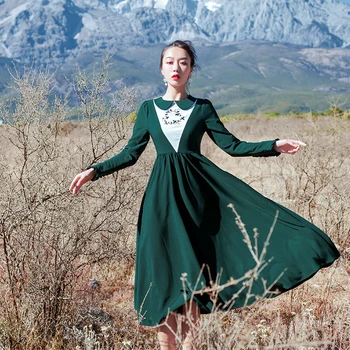 2019 Spring Women's Court Style Teens Girls Audrey Hepburn Vintage Mid-length Long Sleeve Dress Mori Girl Fresh Art Dress
2019 Spring Women's Court Style Teens Girls Audrey Hepburn Vintage Mid-length Long Sleeve Dress Mori Girl Fresh Art Dress