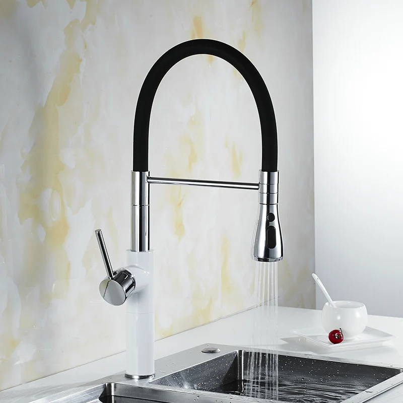 Pull Out Kitchen Faucets Deck Mounted 360 Degree Rotation White/Black Mixer Tap Hot and Cold Swivel Mixer Tap Crane For Kitchen
Pull Out Kitchen Faucets Deck Mounted 360 Degree Rotation White/Black Mixer Tap Hot and Cold Swivel Mixer Tap Crane For Kitchen
