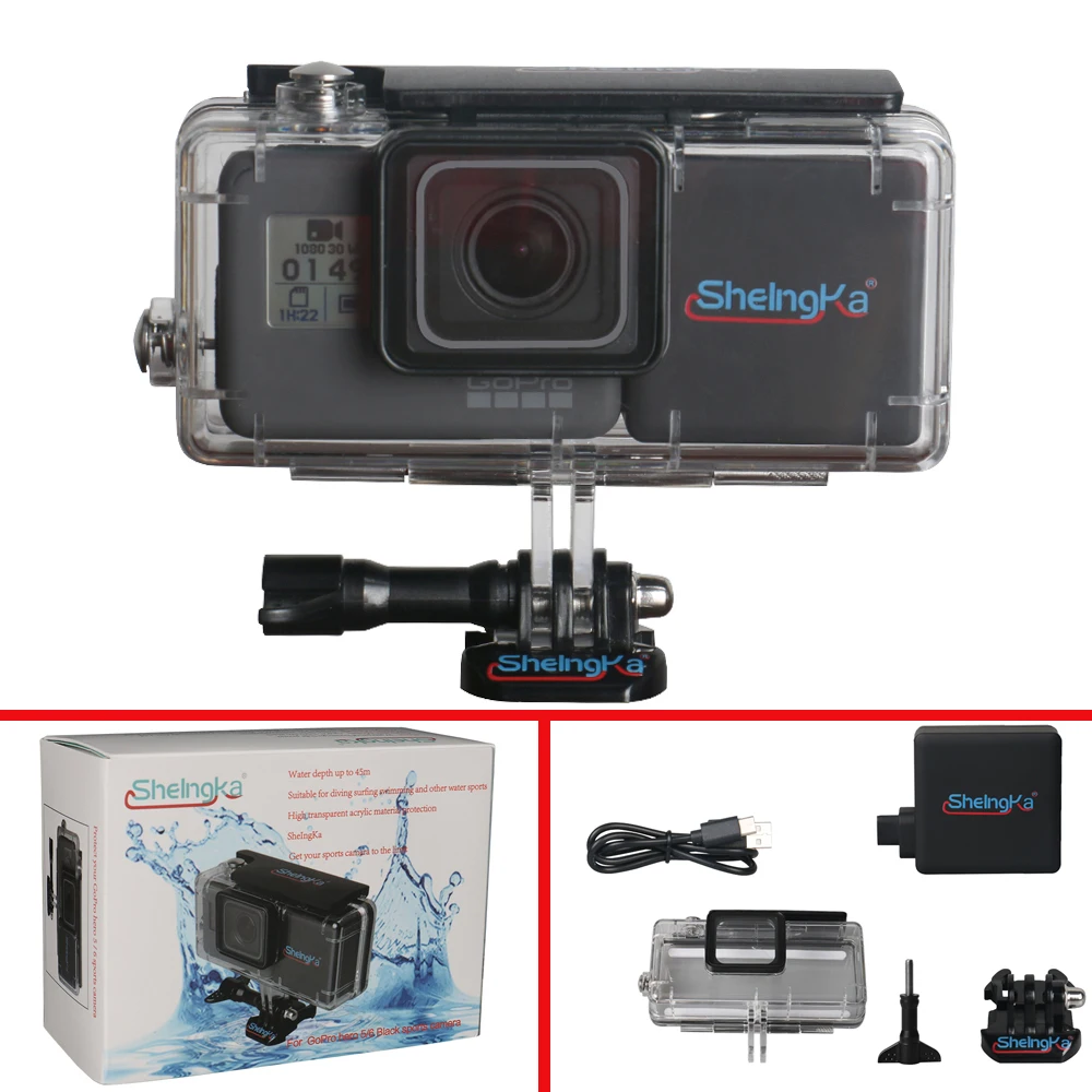 Underwater 45M Waterproof Housing Case With 2300 mAh Battery For GOPRO Hero6 For GOPRO Hero5 inside Power Bank
Underwater 45M Waterproof Housing Case With 2300 mAh Battery For GOPRO Hero6 For GOPRO Hero5 inside Power Bank