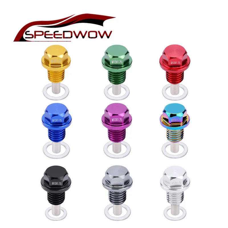 Алюминиевый магнитный дренажный болт SPEEDWOW M12 * 1 75 для слива масла|plug magnetic|bolt