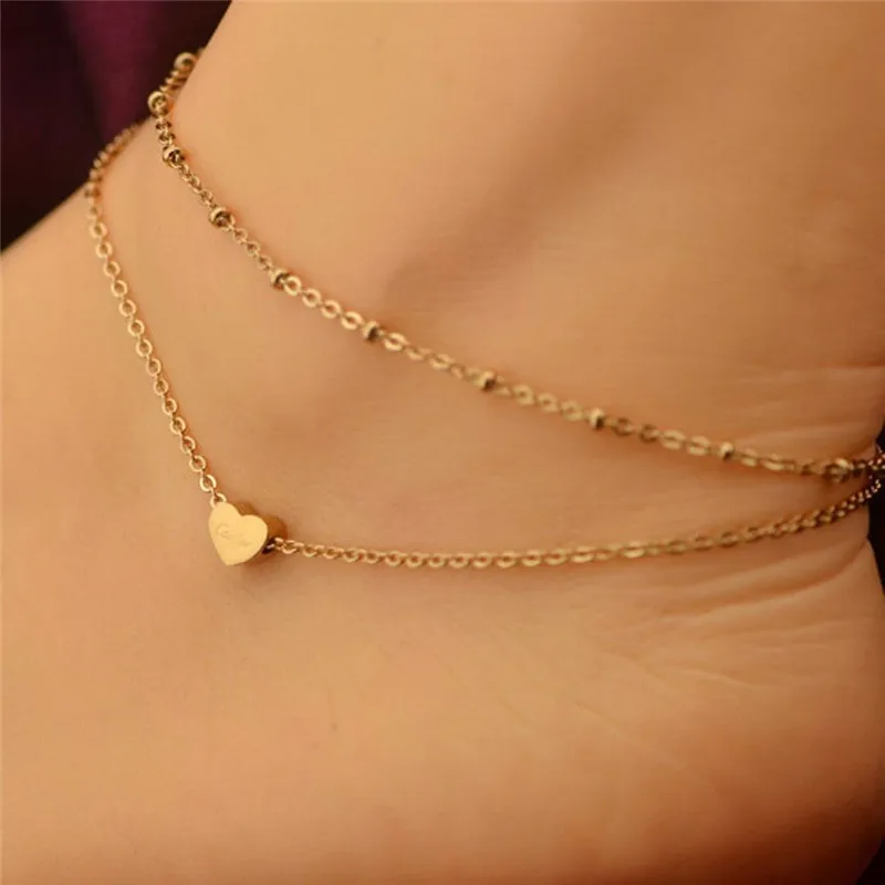 Fashion Heart Foot Charm Shape Jewelry Pendant Anklet Gold Women's Leg Bracelets Female Anklet Band Summer Beach Gift
Fashion Heart Foot Charm Shape Jewelry Pendant Anklet Gold Women's Leg Bracelets Female Anklet Band Summer Beach Gift