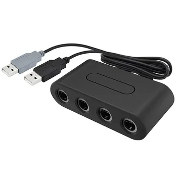 

4 Ports Replacement Game Controller Adapter Converter for Gamecube to NINTENDO WIIU Nintend Switch NS PC USB Supports GC Adapter