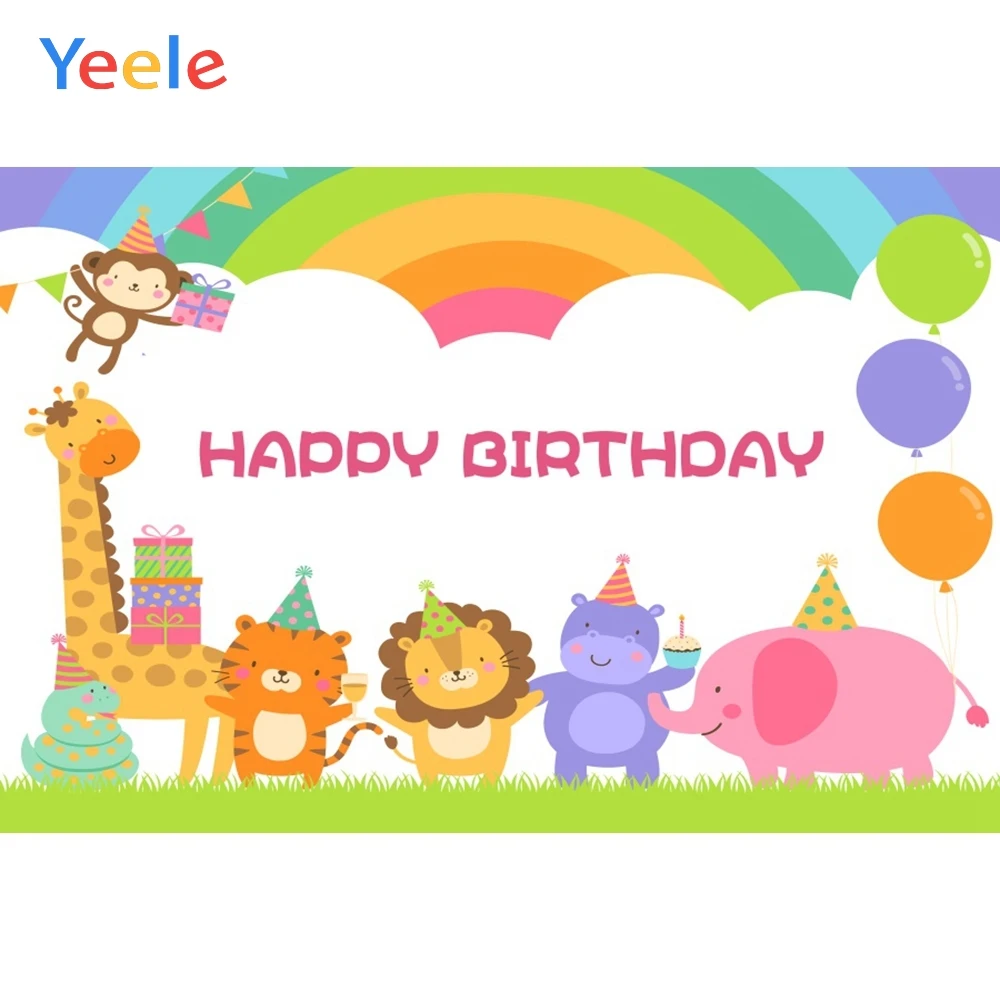 Yeele Animal Balloon Rainbow Gift Grass Baby Birthday Photography Backgrounds Customized Photographic Backdrops for Photo Studio
Yeele Animal Balloon Rainbow Gift Grass Baby Birthday Photography Backgrounds Customized Photographic Backdrops for Photo Studio