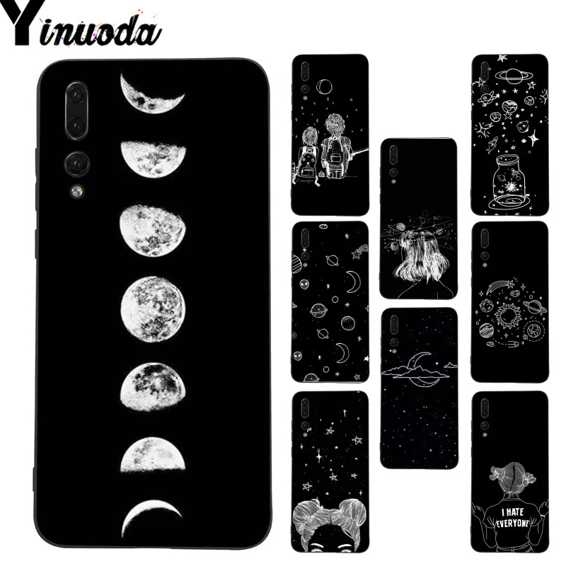 Чехол для телефона Yinuoda Sky Space planet черно-белый sun Moon star Huawei P9 P10 Plus Mate9 10 Mate10 Lite P20 Pro