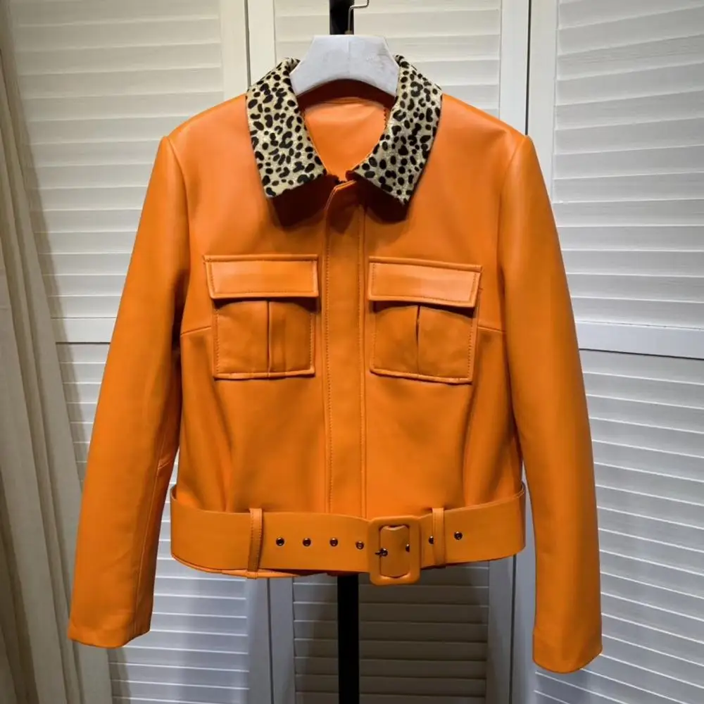 High quality women's pockets leather jackets 2019 spring autumn real leather sheepskin biker jackets women A590
High quality women's pockets leather jackets 2019 spring autumn real leather sheepskin biker jackets women A590