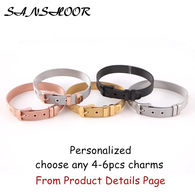 SANSHOOR Personalized Keepering Collection Mesh Bracelets For Women With Seletced 4-6Pcs Diy Slide Charms As Mother's Day Gifts
SANSHOOR Personalized Keepering Collection Mesh Bracelets For Women With Seletced 4-6Pcs Diy Slide Charms As Mother's Day Gifts