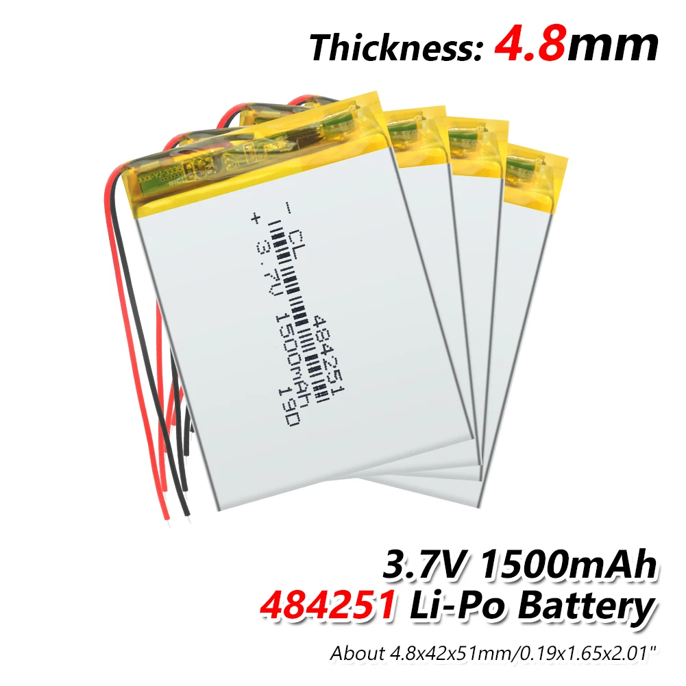 484251 3.7V 1500mAh 504050 484251 lithium polymer battery Li-Po Batteries For Tablet PC MP3 MP4 navigation instruments toys
484251 3.7V 1500mAh 504050 484251 lithium polymer battery Li-Po Batteries For Tablet PC MP3 MP4 navigation instruments toys
