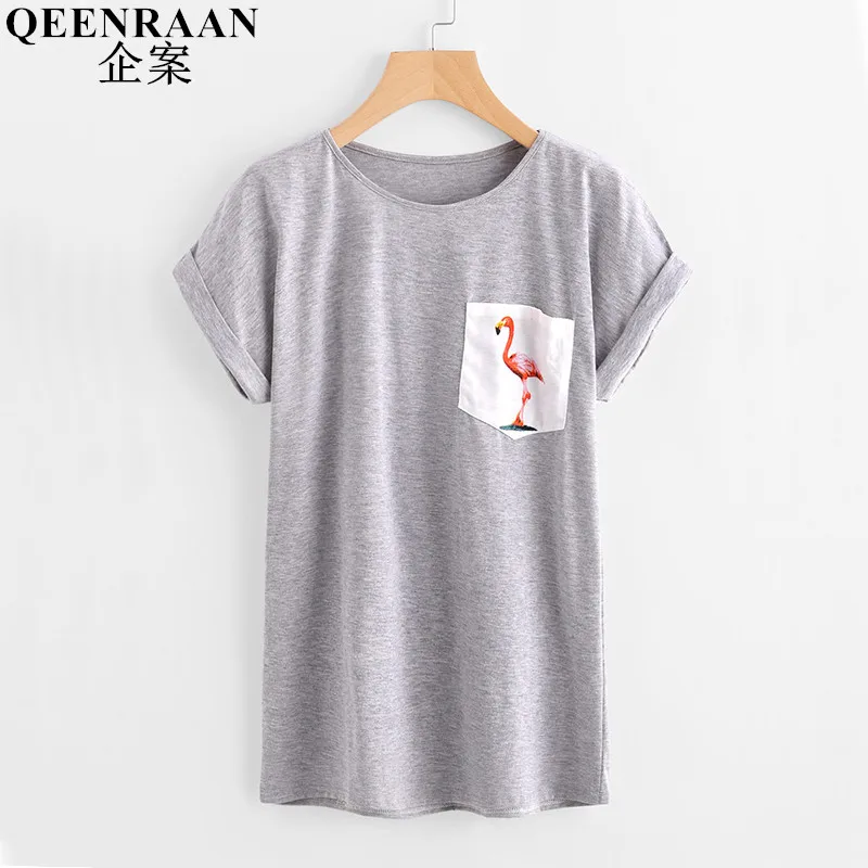 Fashion Women T-shirt Pocket Printing T-shirts 2019 New Summer Women Tops O-Neck Female T-shirt Casual Tops Tshirt Feminina
Fashion Women T-shirt Pocket Printing T-shirts 2019 New Summer Women Tops O-Neck Female T-shirt Casual Tops Tshirt Feminina