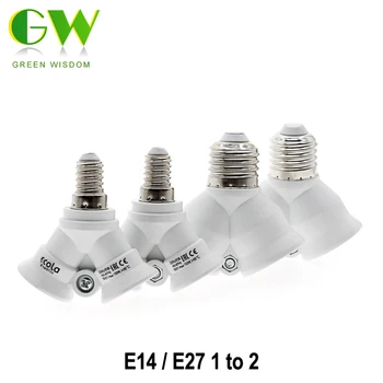 E27 /E14 Lamp Bases 1 to 2 Bulb Holder Converter E27 to 2 E27 / E14 To 2 E14 Socket Adapter For LED Bulb Lamp
E27 /E14 Lamp Bases 1 to 2 Bulb Holder Converter E27 to 2 E27 / E14 To 2 E14 Socket Adapter For LED Bulb Lamp