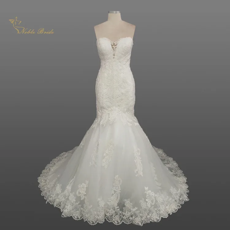 Exquisite Lace Appliqued Mermaid Wedding Gowns Bride Dress Sweetheart Corset Sheer Buttons Back Long Wedding Dresses
Exquisite Lace Appliqued Mermaid Wedding Gowns Bride Dress Sweetheart Corset Sheer Buttons Back Long Wedding Dresses