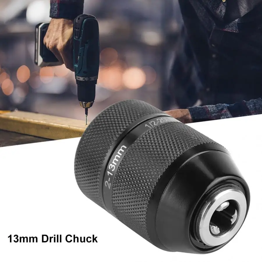 13mm Hard Metal Drill Chuck 1/2-20UNF Mount Self Locking Keyless Drill Chuck Electric Tools Mini Drill
13mm Hard Metal Drill Chuck 1/2-20UNF Mount Self Locking Keyless Drill Chuck Electric Tools Mini Drill