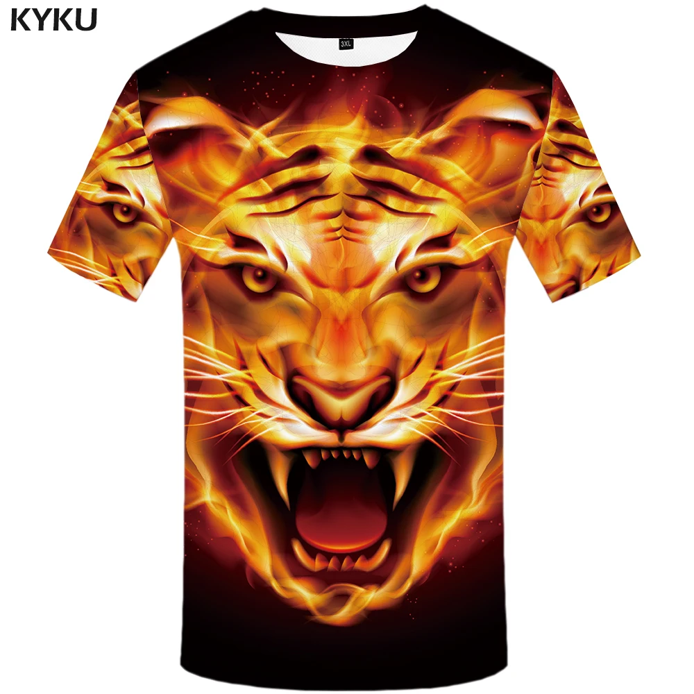 KYKU Tiger T-shirt Men Animal T Shirt Hip Hop Tee Punk Rock Clothes Flame 3d T-shirt Black Mens Clothing 2018 Summer Hipster Top
KYKU Tiger T-shirt Men Animal T Shirt Hip Hop Tee Punk Rock Clothes Flame 3d T-shirt Black Mens Clothing 2018 Summer Hipster Top