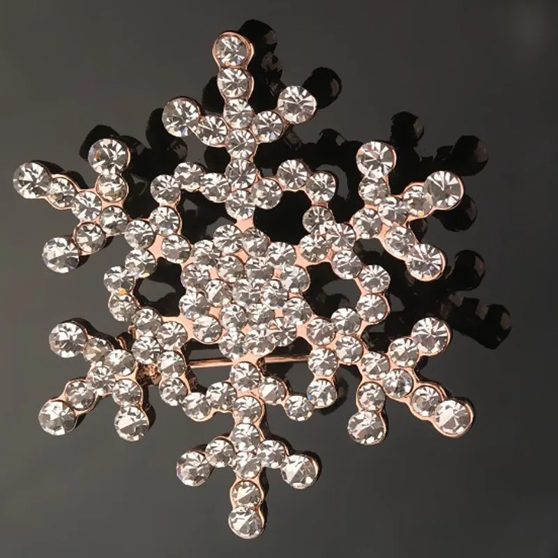 Женская модная брошка с блестящими кристаллами большая брошь в виде снежинок со