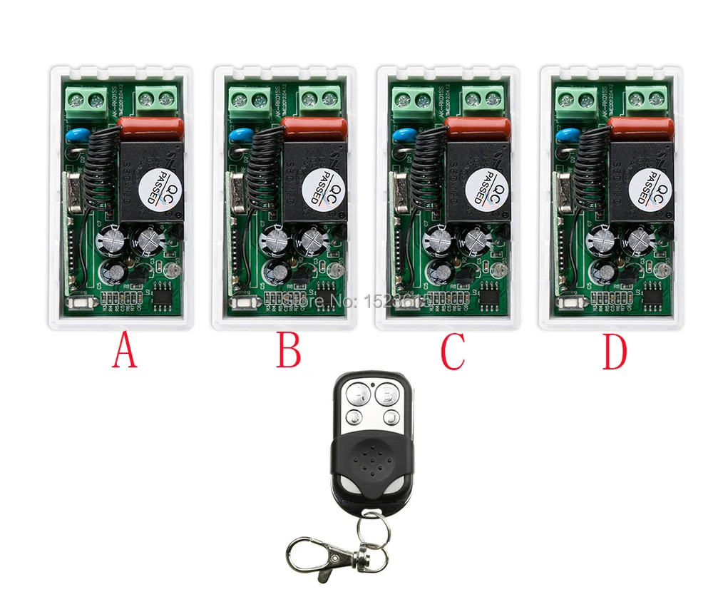 AC 220V Wireless Remote Control Switch System 4 Receiver 1Transmitter Learning Code Momentary Latched adjusted 10A Transmitter
AC 220V Wireless Remote Control Switch System 4 Receiver 1Transmitter Learning Code Momentary Latched adjusted 10A Transmitter