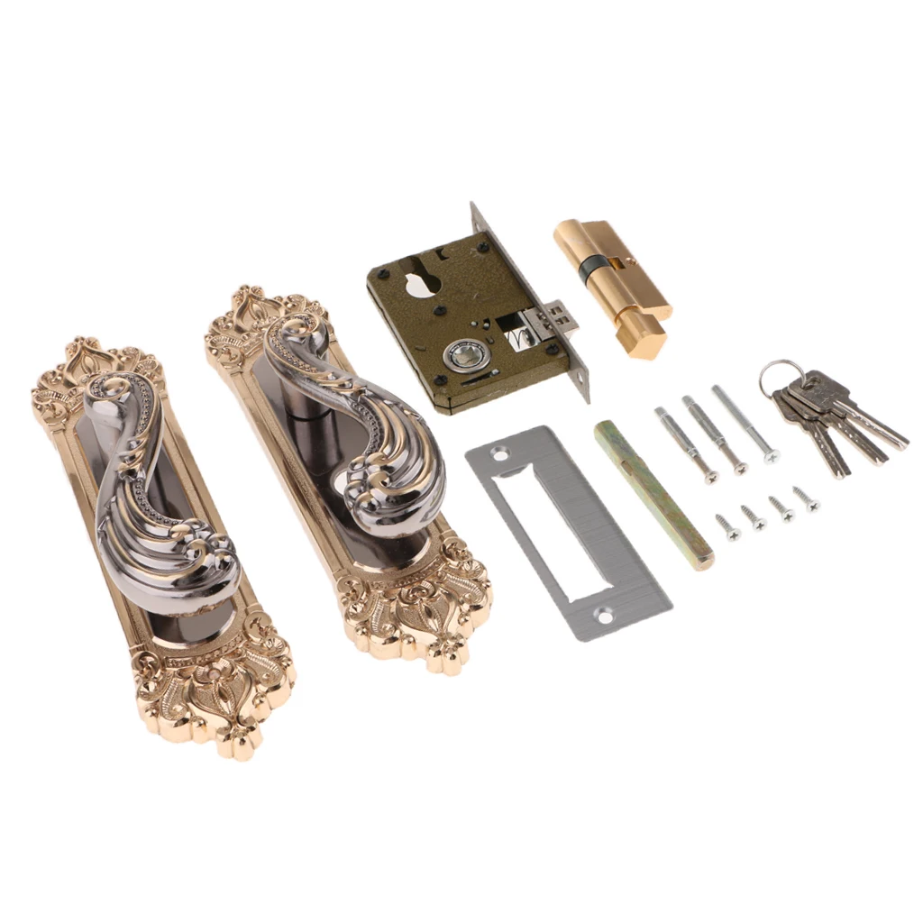 Full Set Door Security Stainless Steel Bedroom Mortise Lever Handle Lock