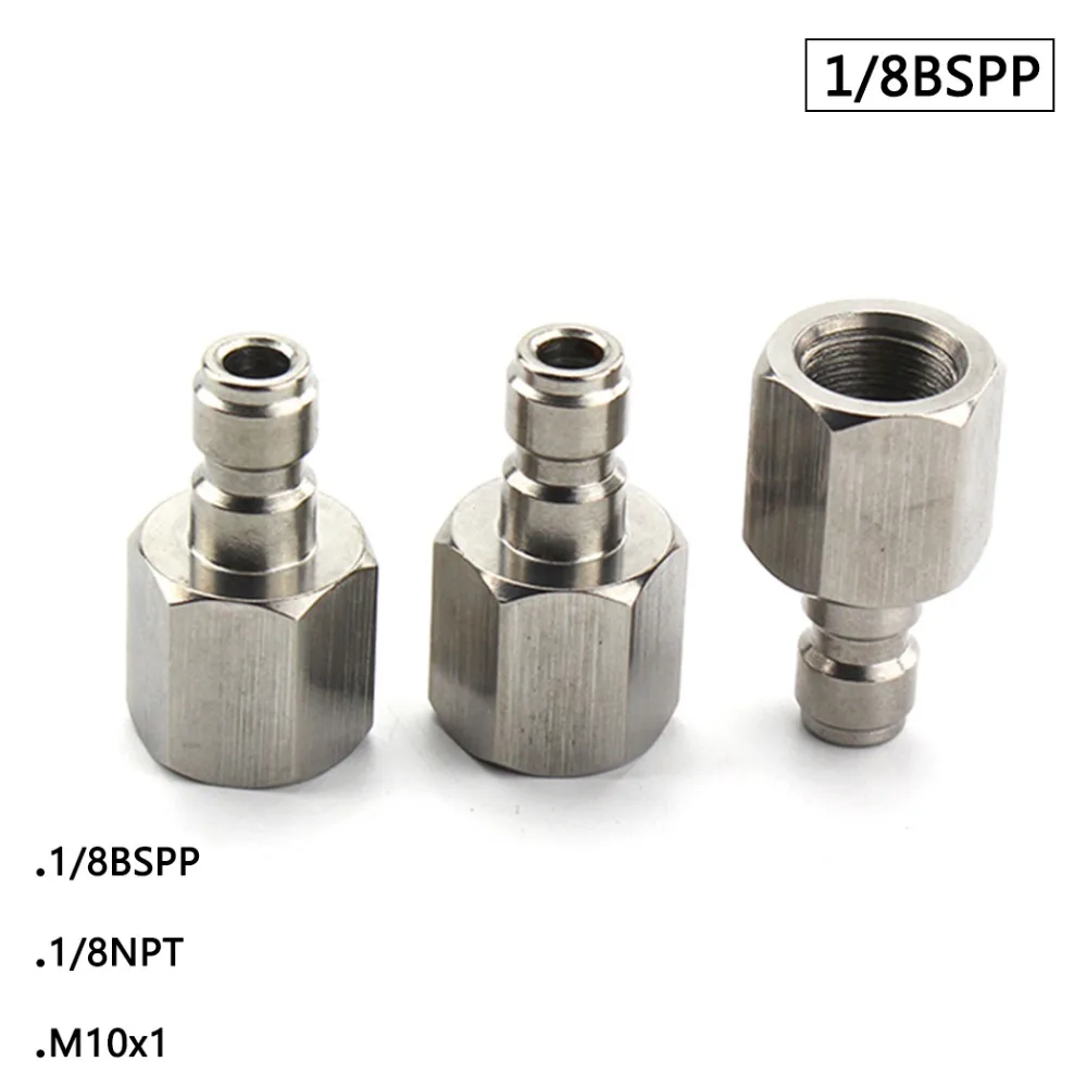 PCP Airforce Paintball Stainless Steel Quick Coupler Connector Fittings 1/8BSPP 1/8NPT M10x1 8MM Male Plug Socket 3pcs/lot
PCP Airforce Paintball Stainless Steel Quick Coupler Connector Fittings 1/8BSPP 1/8NPT M10x1 8MM Male Plug Socket 3pcs/lot