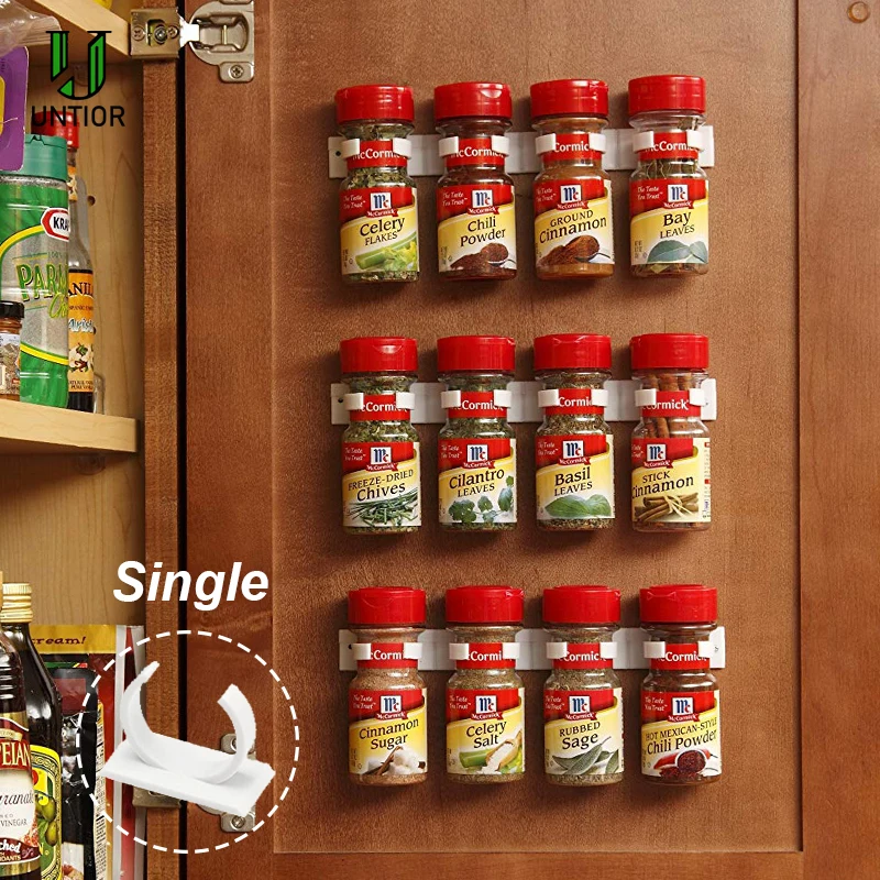UNTIOR 4 pcs/set Storage Rack Plastic Hooks Spice Wall Rack No Trace Cuttable Kitchen Cruet Spice Clip Bottleneck Storage Shelf
UNTIOR 4 pcs/set Storage Rack Plastic Hooks Spice Wall Rack No Trace Cuttable Kitchen Cruet Spice Clip Bottleneck Storage Shelf