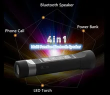 Portable Bluetooth Speakers 4500mah Power Bank Rechargeable + LED light for Outdoor Sport+bike mountian brackets