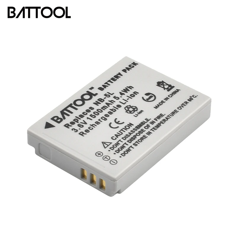 BATTOOL 1500mAh NB-5L Battery for Canon S100 SX210 SX220 SX230 HS SD800 SD850 SD900 SD950 IS SD970 IS SD990 IS
BATTOOL 1500mAh NB-5L Battery for Canon S100 SX210 SX220 SX230 HS SD800 SD850 SD900 SD950 IS SD970 IS SD990 IS