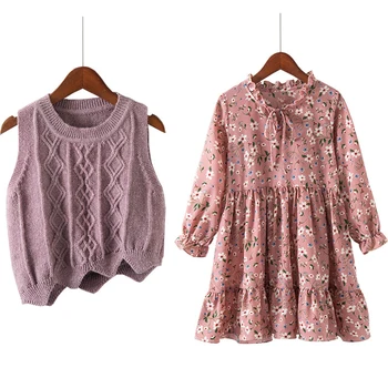 3 - 12 yrs baby girls long sleeve dress knit vest+dress print 2 piece sets children dresses 2019 new winter spring kids costume
3 - 12 yrs baby girls long sleeve dress knit vest+dress print 2 piece sets children dresses 2019 new winter spring kids costume