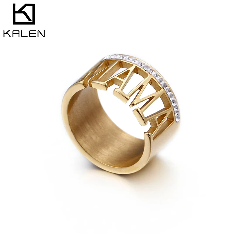 KALEN Fashion Stainless Steel Femme Rings For Women Round Wedding Bands MAMA Rhinestone Anillos Mujer Jewelry Mother's Day Gifts
KALEN Fashion Stainless Steel Femme Rings For Women Round Wedding Bands MAMA Rhinestone Anillos Mujer Jewelry Mother's Day Gifts