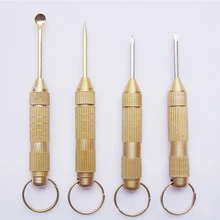 Portable 4-en-1 multi herramienta conjunto Cruz destornillador palillo de dientes pin de recogida de oreja con llavero multifunción pequeñas herramientas de mano(China)
