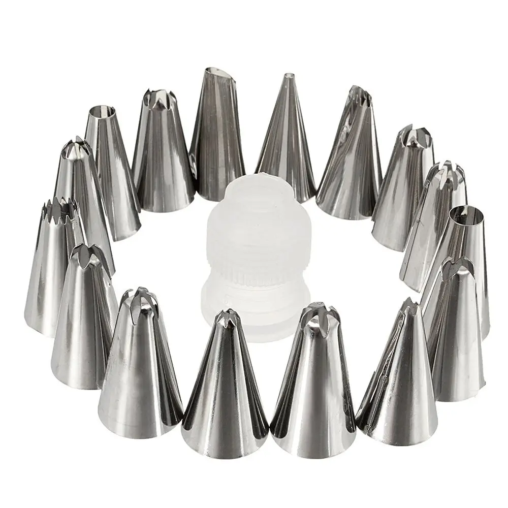 18PCS/Set Cotton Icing Piping Cream Pastry Bag + 16 Stainless Steel Nozzle Set +1 Converter DIY Cake Decorating Cake Tools
18PCS/Set Cotton Icing Piping Cream Pastry Bag + 16 Stainless Steel Nozzle Set +1 Converter DIY Cake Decorating Cake Tools