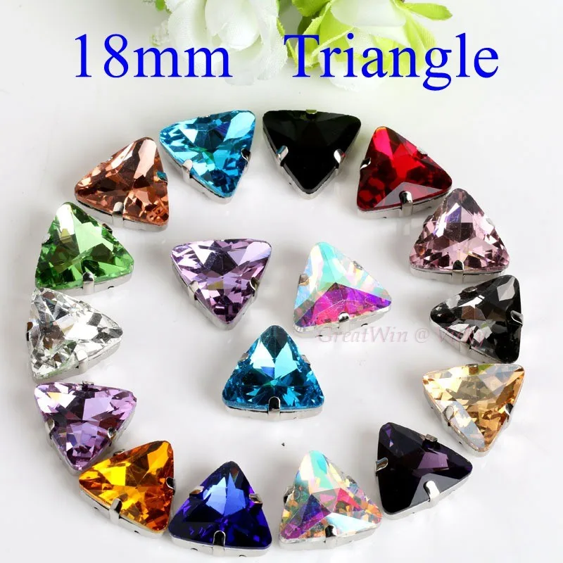 18mm 10pcs/pack Triangle Shape Glass Sew On Rhinestone With Claw Strass Metal Base Buckle Crystal Stone Diamond For Clothes
18mm 10pcs/pack Triangle Shape Glass Sew On Rhinestone With Claw Strass Metal Base Buckle Crystal Stone Diamond For Clothes