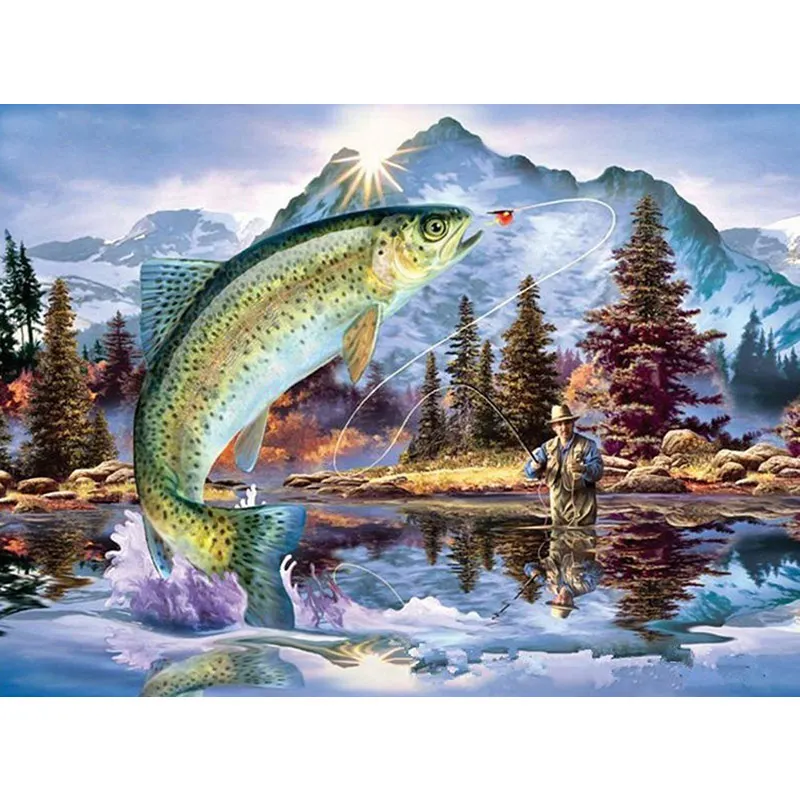 Meian 5D Diy Daimond Painting Full "Fishing" Pictures Rhinestones Diamant Mosaic Diamond embroidery Accessories Drill Wall Decor
Meian 5D Diy Daimond Painting Full "Fishing" Pictures Rhinestones Diamant Mosaic Diamond embroidery Accessories Drill Wall Decor