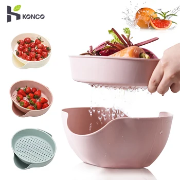 Konco Creative Double Layers Fruits Trays Vegetable Storage Basket with Drainer Fruits Core Peels Containers Kitchen Storage
Konco Creative Double Layers Fruits Trays Vegetable Storage Basket with Drainer Fruits Core Peels Containers Kitchen Storage