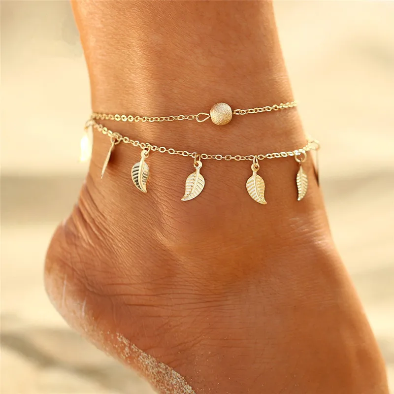 Double Layer Retro Ankle Bracelet Tassel Leaves Bracelet Leg Chain Gold Silver Color Beach Anklet Gifts for Women Foot Jewelry
Double Layer Retro Ankle Bracelet Tassel Leaves Bracelet Leg Chain Gold Silver Color Beach Anklet Gifts for Women Foot Jewelry