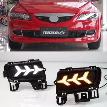 Car flashing 1Pair LED DRL Daytime Running Light Daylight Waterproof with yellow Signal For Mazda 6 Mazda6 2006 2007 2008 2009
Car flashing 1Pair LED DRL Daytime Running Light Daylight Waterproof with yellow Signal For Mazda 6 Mazda6 2006 2007 2008 2009